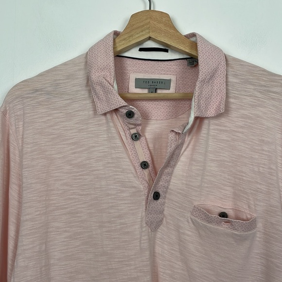 Ted Baker London Short Sleeve Mens 6 Polo Pullover 1/4 Button Lightweight Shirt - Picture 5 of 10